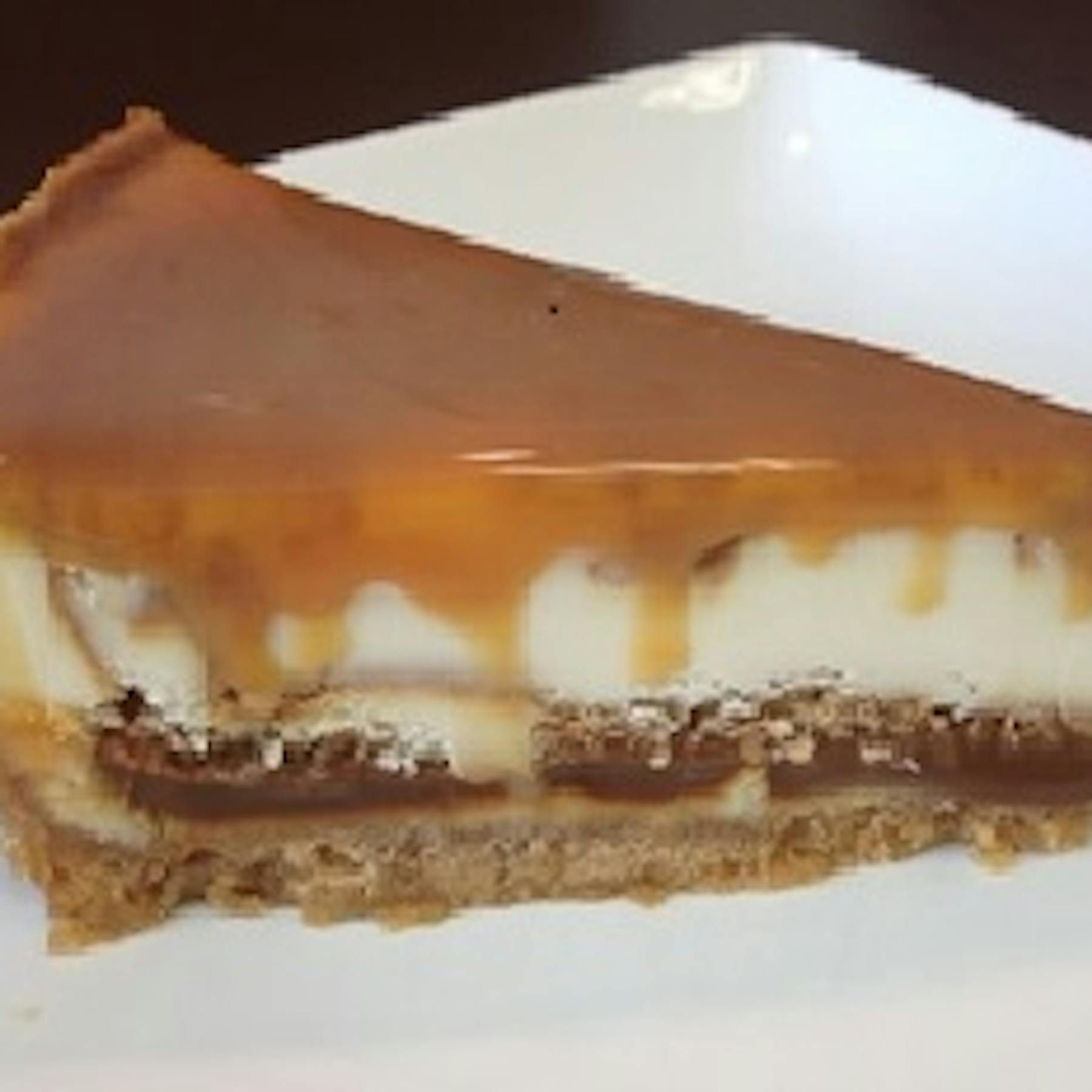 Sea Salt Caramel Cheesecake.